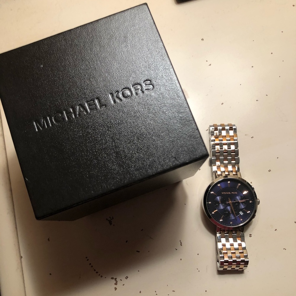 Michael Kors Rose Gold / Silver Chronograph Watch